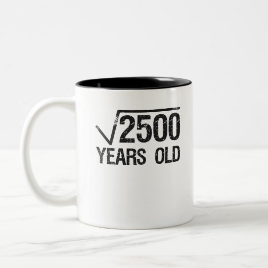 Funny Wiskunde Probleem Square Root van 2500 Equal Tweekleurige Koffiemok (Links)