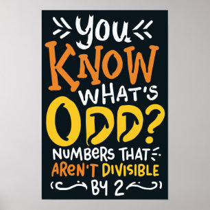 Funny Wiskunde School Teacher Fraction Quote Poster