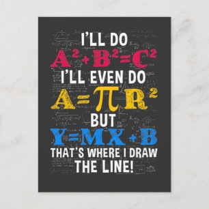 Funny Wiskunde Teacher Humor Algebra Mathematics J Briefkaart