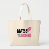 Funny Wiskunde Teacher Pink Eraser Grote Tote Bag (Voorkant)