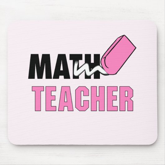 Funny Wiskunde Teacher Pink Eraser Muismat (Voorkant)