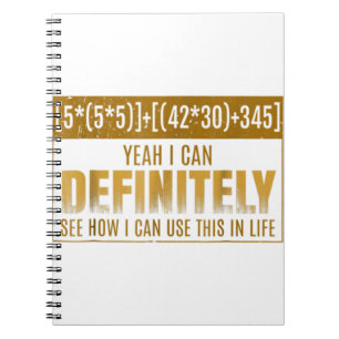 Funny Wiskunde vergelijking T-Shirt I Hate Wiskund Notitieboek