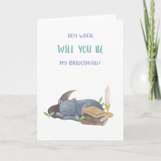 Funny Witch Bridesmaid Proposal Card Kaart (Voorkant)