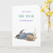 Funny Witch Bridesmaid Proposal Card Kaart (Gele Bloem)