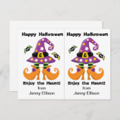 Funny Witch Feet School Party Halloween Kaart (Voorkant / Achterkant)