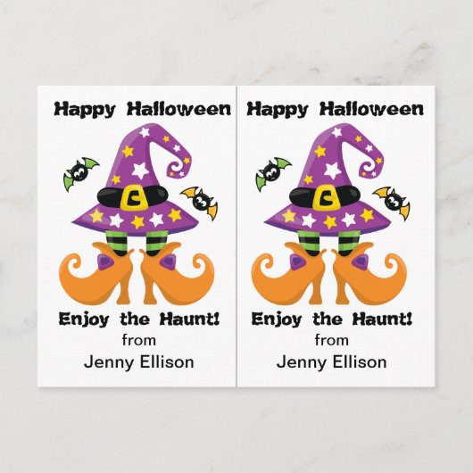 Funny Witch Feet School Party Halloween Kaart (Voorkant)