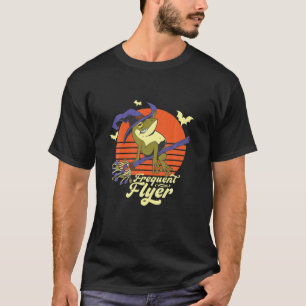 Funny Witch Frog Frequent Flyer Toad Riding Broom T-shirt