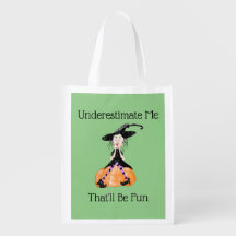 Funny Witch Halloween Canvas tas