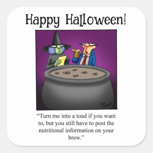 Funny Witch Humor Halloween Stickers (Voorkant)