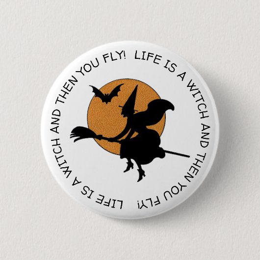 Funny Witch Humor Happy Halloween Ronde Button 5,7 Cm (Voorkant)