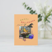 Funny Witch Toad Cartoon Humor Halloween Briefkaar Briefkaart (Staand voorkant)