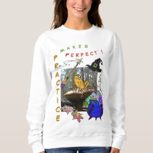 Funny Witch Toad Cartoon Humor Sweatshirt