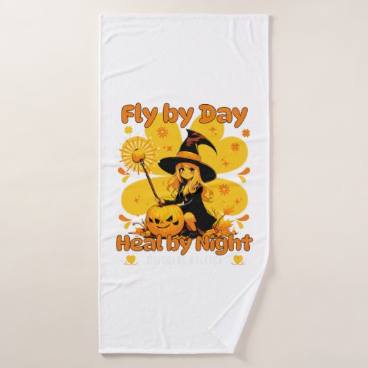 Funny Witchy Nurse Design Halloween (Serviette de bain)