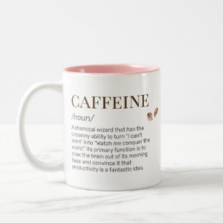 Funny Witty Coffee Lover Cafeïne Humor Dictionary Tweekleurige Koffiemok
