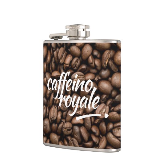 Funny Witty Pun Caffeino Royale Heupfles (Links)