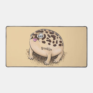 Funny woestijn regen kikker cartoon illustratie bureaumat