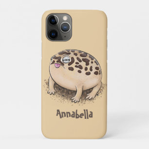 Funny woestijn regen kikker cartoon illustratie iPhone 11 pro hoesje