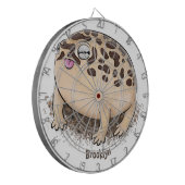 Funny woestijn regen kikker cartoon illustratie dartbord (Voorkant Links)