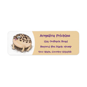 Funny woestijn regen kikker cartoon illustratie etiket