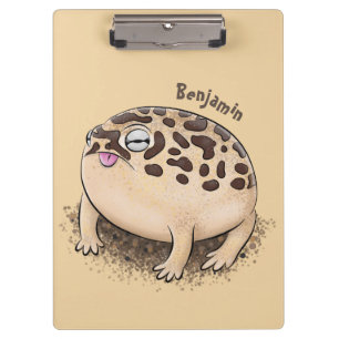 Funny woestijn regen kikker cartoon illustratie klembord