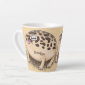 Funny woestijn regen kikker cartoon illustratie latte mok (Linkerhoek)