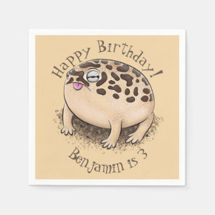 Funny woestijn regen kikker cartoon illustratie servet