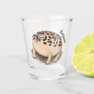 Funny woestijn regen kikker cartoon illustratie shot glas