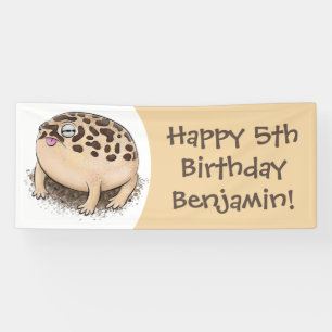 Funny woestijn regen kikker cartoon illustratie spandoek