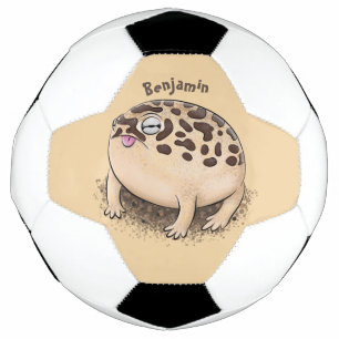 Funny woestijn regen kikker cartoon illustratie voetbal