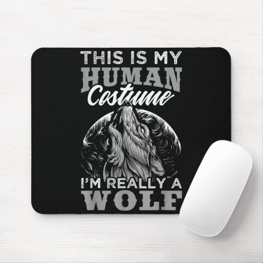 Funny Wolf Design Human Costume I'm A Wolf Muismat (Met muis)