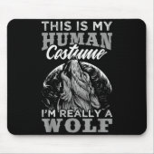 Funny Wolf Design Human Costume I'm A Wolf Muismat (Voorkant)