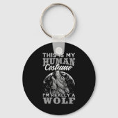 Funny Wolf Design Human Costume I'm A Wolf Sleutelhanger (Voorkant)