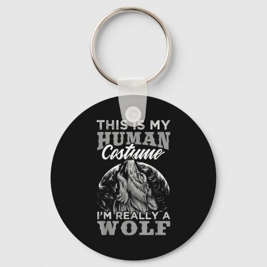 Funny Wolf Design Human Costume I'm A Wolf  Sleutelhanger (Voorkant)