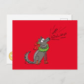 Funny Wolf Happy Howlidays Holiday Briefkaart (Voorkant / Achterkant)