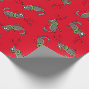 Funny Wolf Happy Howlidays Holiday Cadeaupapier