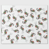 Funny Wolf Happy Howlidays Holiday Cadeaupapier (Vlak)