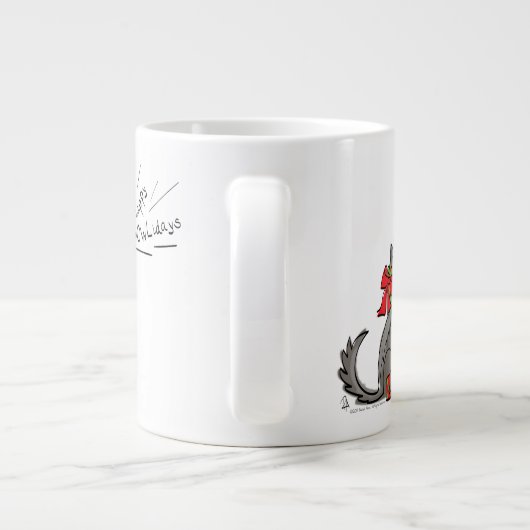 Funny Wolf Happy Howlidays Holiday Extra Grote Beker (Achterkant)