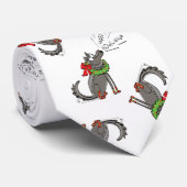 Funny Wolf Happy Howlidays Holiday Stropdas (Opgerold)