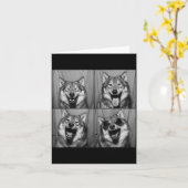 Funny Wolf Photo Booth Sungles Dog  Kaart (Gele Bloem)
