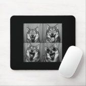 Funny Wolf Photo Booth Sungles Dog Muismat (Met muis)