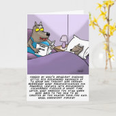 Funny Wolf Wenskaart Kaart (Gele Bloem)