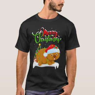 Funny Wombat Dierenvriend Xmas Lighting Wombat T-shirt