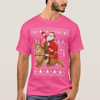 Funny Wombat Lover Santa Riding Wombat Ugly Christ T-shirt