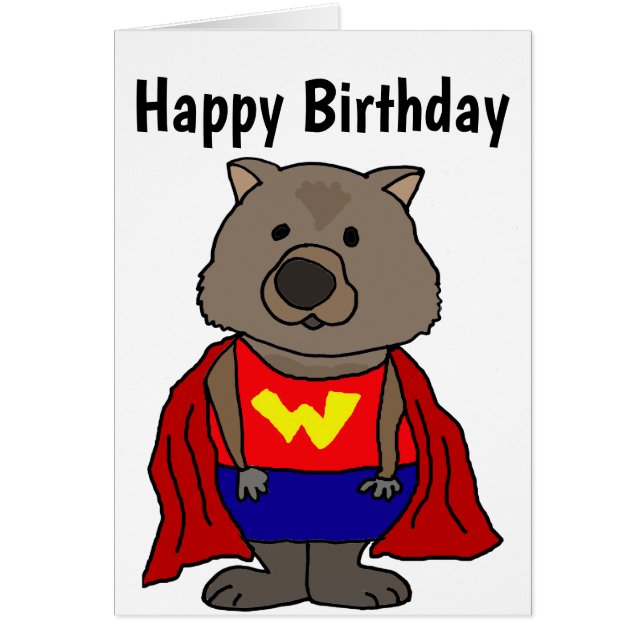 Funny Wombat Superheld Cartoon (Voorkant)