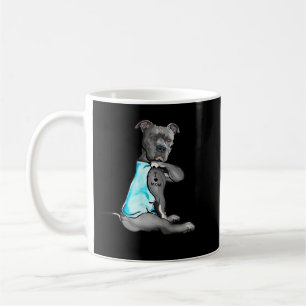 Funny Women Gifts Dog Pitbull I Love Mam Tattoo Gi Koffiemok