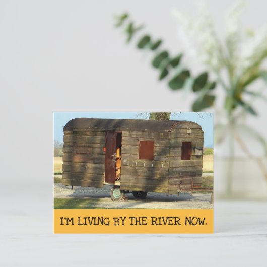 Funny Wood Camper Trailer Briefkaarten, langs de r Briefkaart (Staand voorkant)