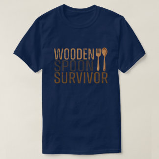 Funny Wooden Spoon Survivor Retro Humor T-shirt