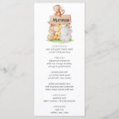 Funny Woodland Animals Baby Showe Party Menu (Devant)