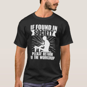 Funny Woodworking Dad Carpenter wil terug naar W T-shirt
