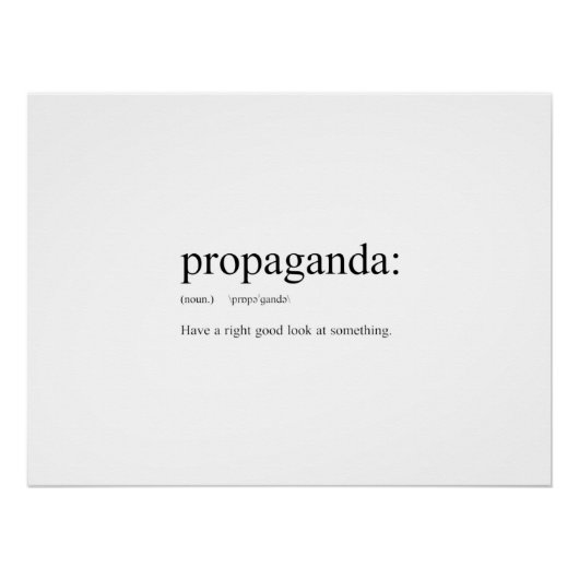 Funny Word Definitions: Propaganda Perfect Poster (Voorkant)